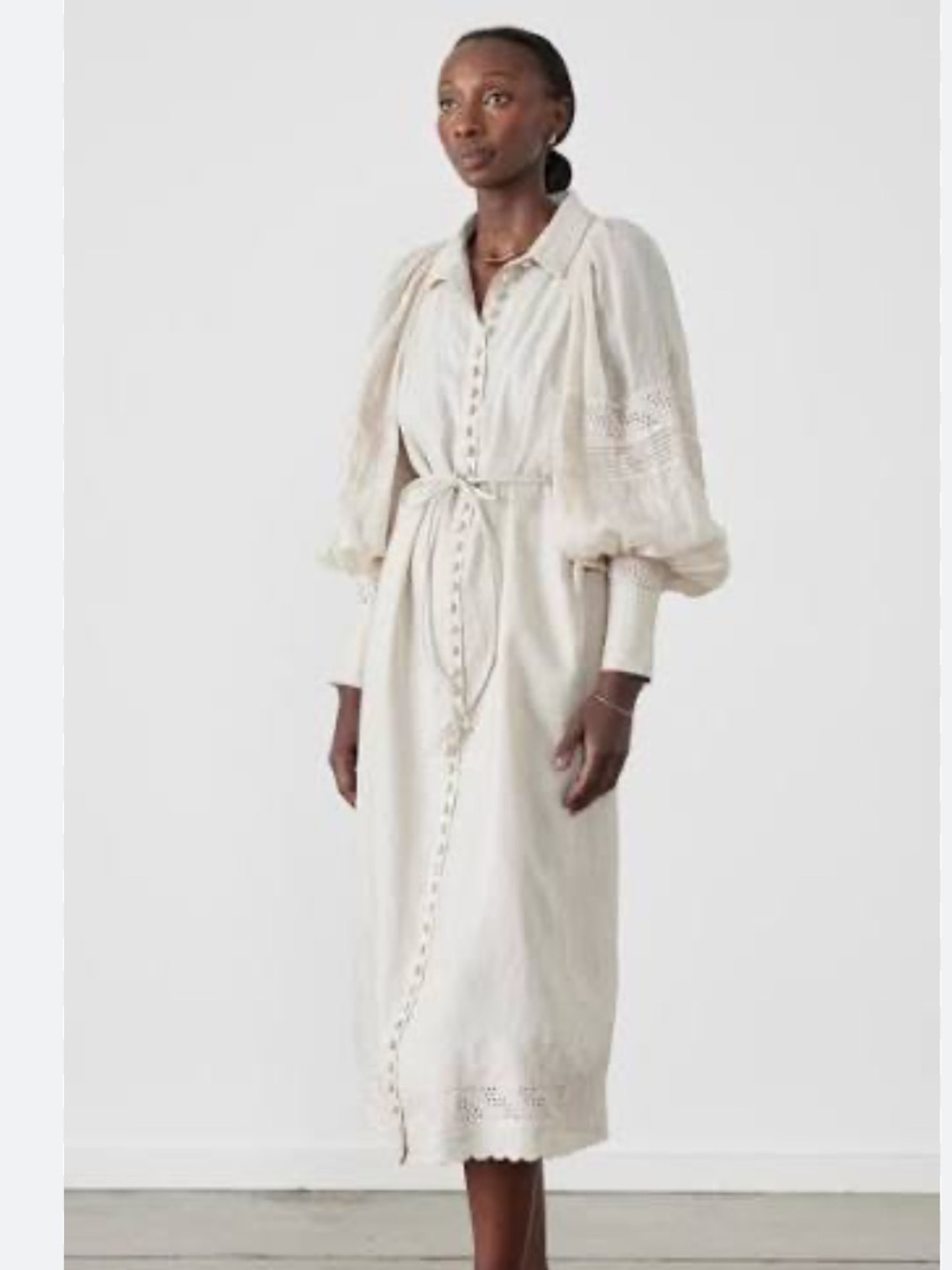 Joslin Ivana 100% Linen Ramie Midi Dress